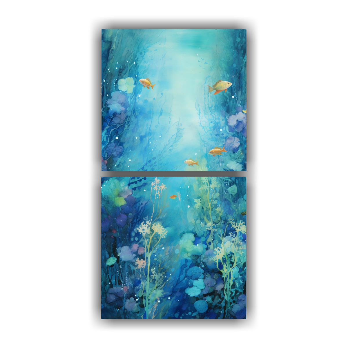 pinturas-decorativas-de-alta-calidad-representaci-n-abstracta-de-un-mundo-submarino-en-dos-telas-en-bastidor-brillantes