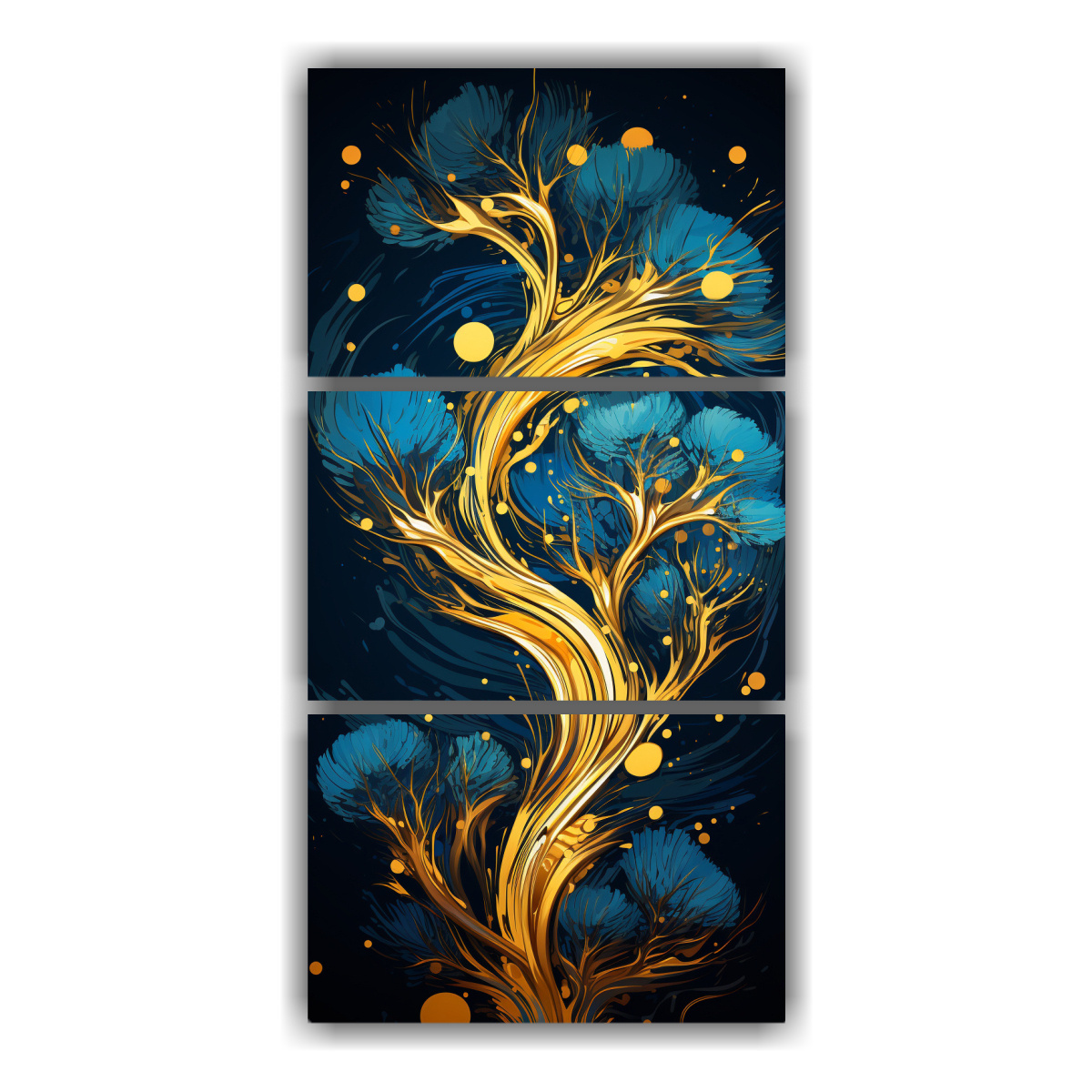pinturas-decorativas-de-artes-creativas-pino-escoc-s-en-oro-y-azul-atmosfera-neonoir-
