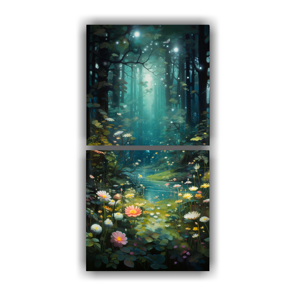 pinturas-decorativas-de-ensue-o-de-una-noche-de-verano-en-el-lienzo-de-la-imagen-actual-de-dos-canvas