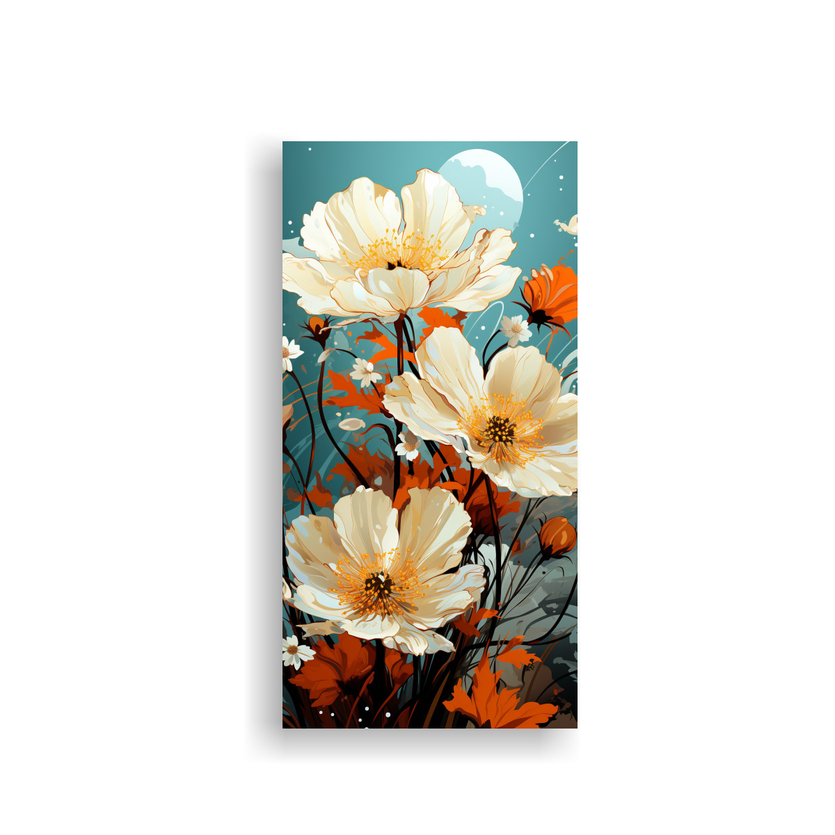 pinturas-decorativas-de-lienzo-moderno-armon-a-crom-tica-de-hierbas-de-manzanilla-en-tonos-naranja-y-oro-con-atm-sfera-neonoir