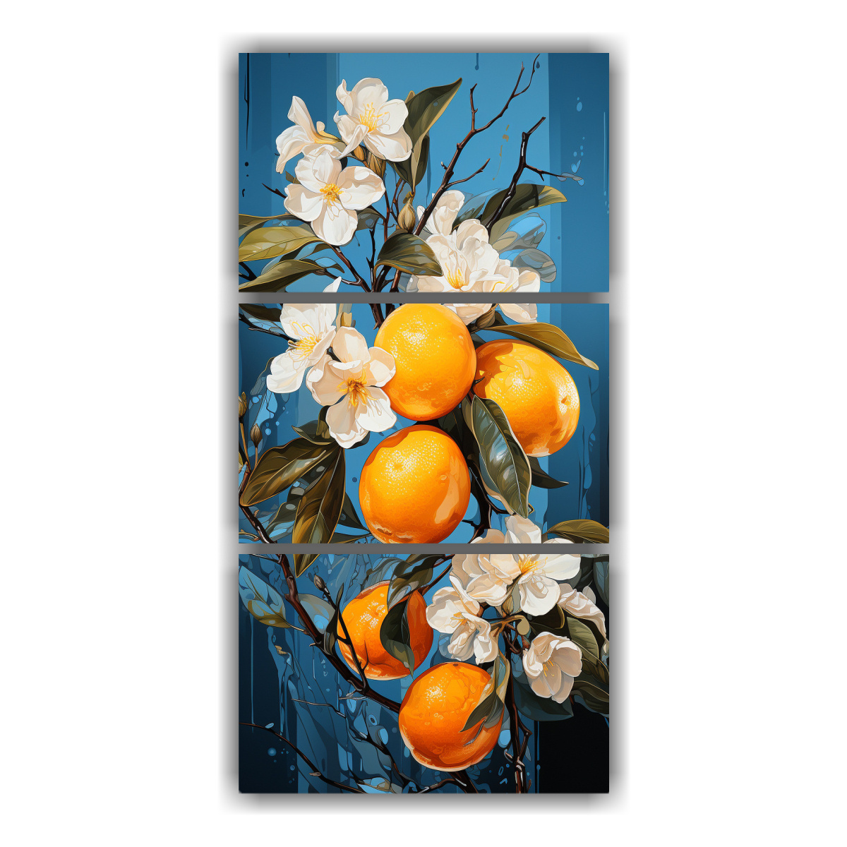 pinturas-decorativas-de-un-limonero-en-tonos-turquesa-y-naranja-