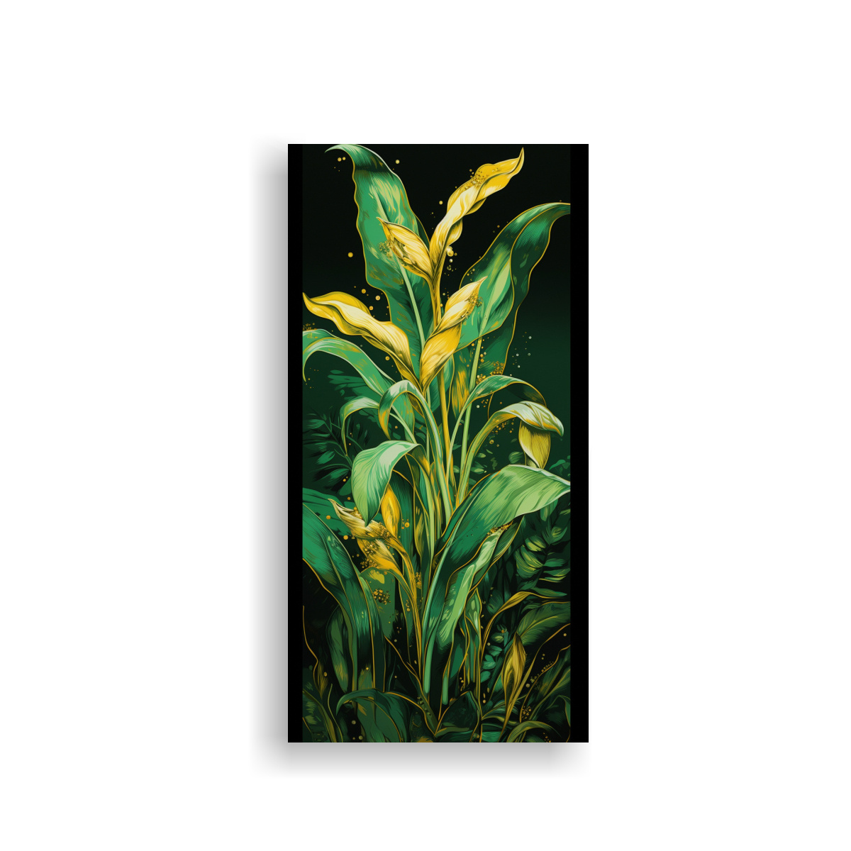 pinturas-decorativas-de-un-rbol-de-pl-tano-en-colores-verde-y-dorado-con-atm-sfera-neonoir