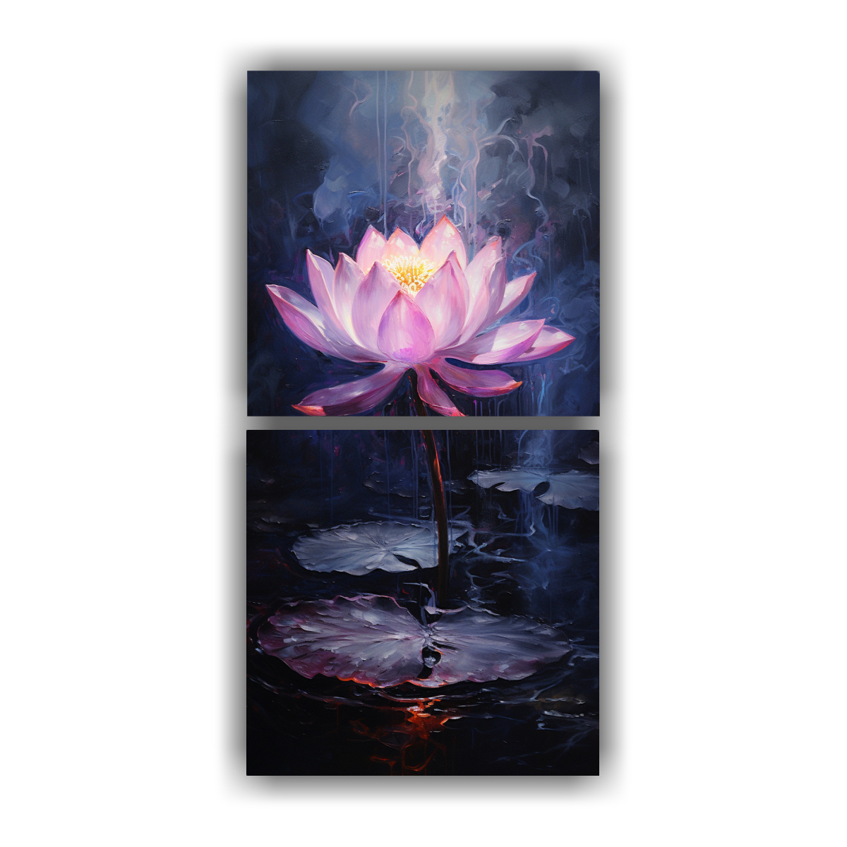 pinturas-decorativas-en-bastidor-con-abstracci-n-linda-de-un-loto-negro-brillante-en-lienzo