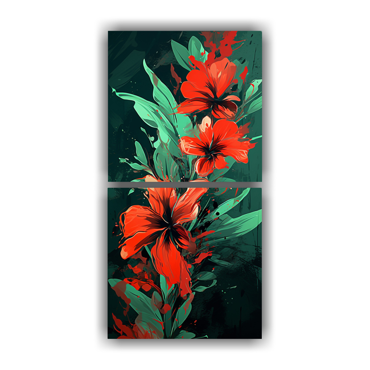 pinturas-decorativas-en-estilo-neonoir-exclusivas-en-verde-y-rojo