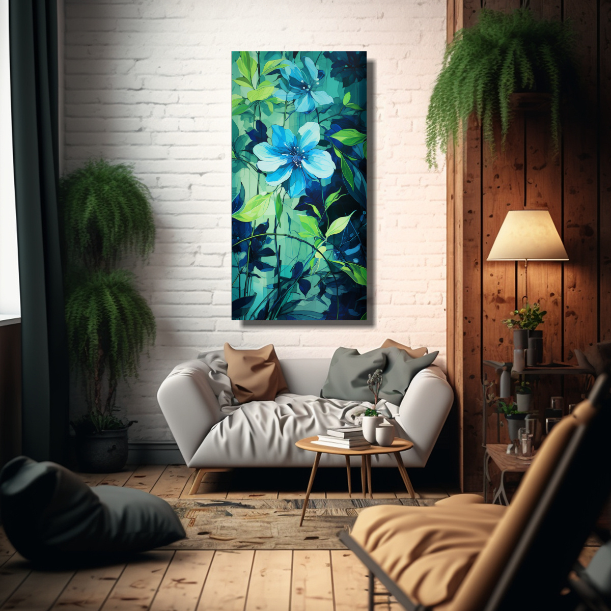 pinturas-decorativas-estilo-neonoir-en-colores-verde-y-azul-con-ambiente-de-arte-vanguardia-1