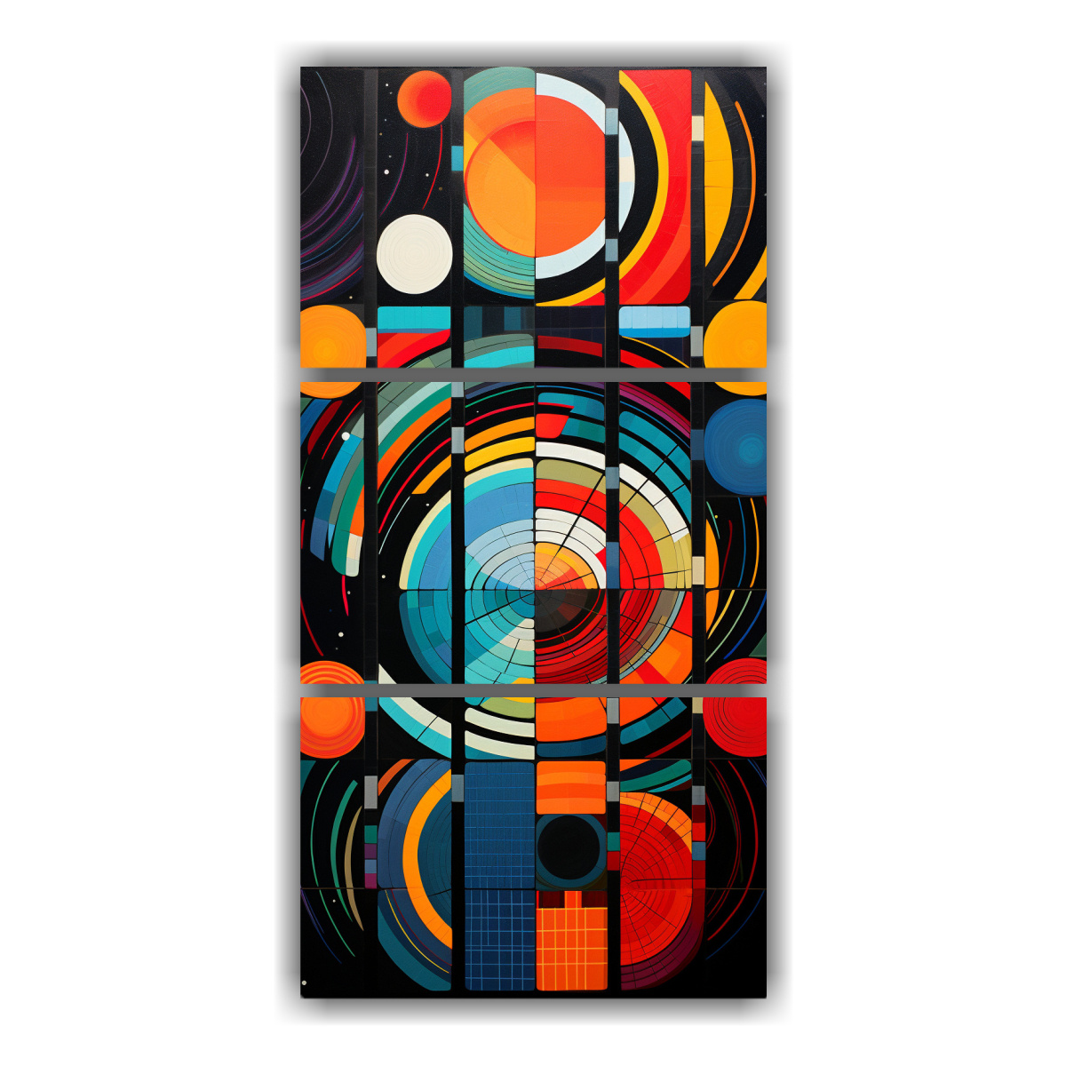 pinturas-decorativas-intensas-con-dise-os-geom-tricos-y-colores-llamativos-