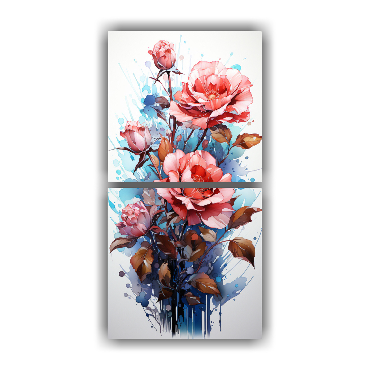 pinturas-decorativas-juveniles-en-bastidor-conceptual-en-tonos-rosa-y-turquesa