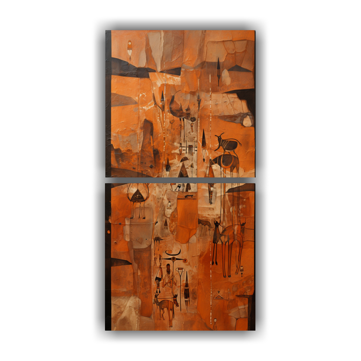 pinturas-decorativas-reinterpretaci-n-adorable-abstracta-de-pinturas-rupestres-antiguas