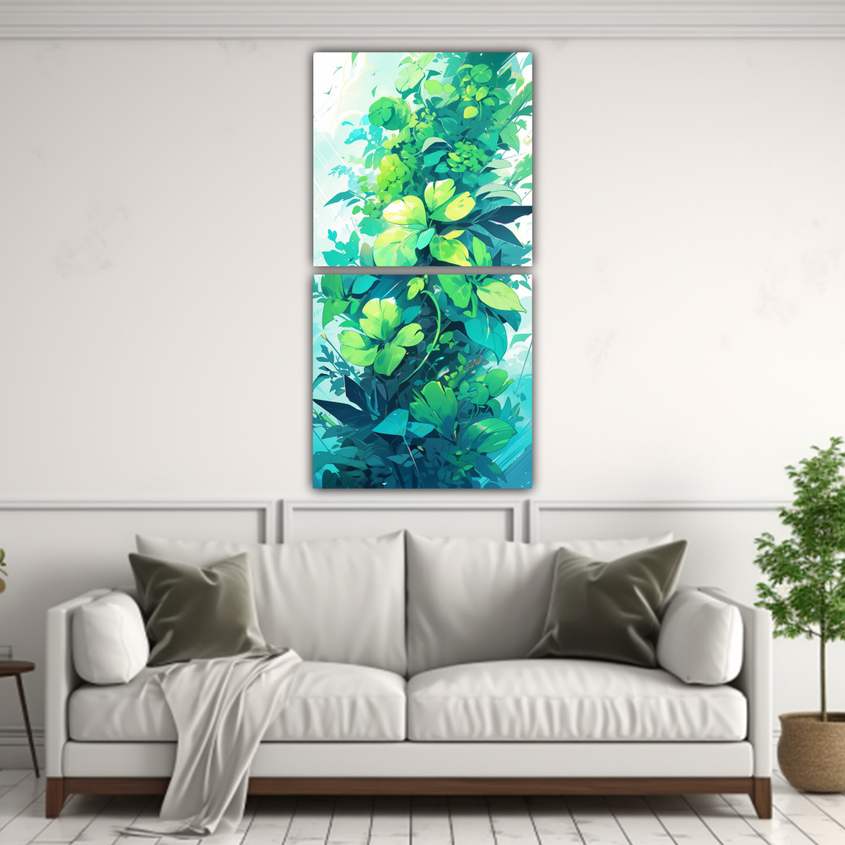 pinturas-decorativas-set-2-artes-movimiento-estrellados-green-colors-en-estilo-neonoir-1