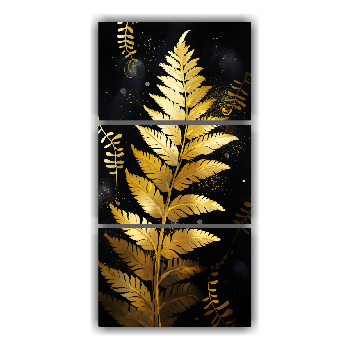 pinturas-detalle-hermoso-de-hojas-de-helecho-en-oro-y-negro