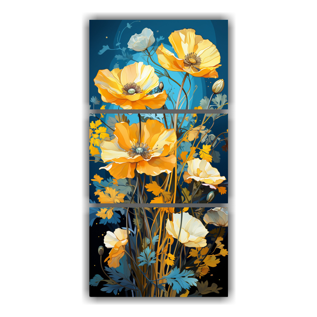 pinturas-en-lienzo-estilo-galer-a-vida-con-hierbas-cilantro-en-amarillo-y-azul