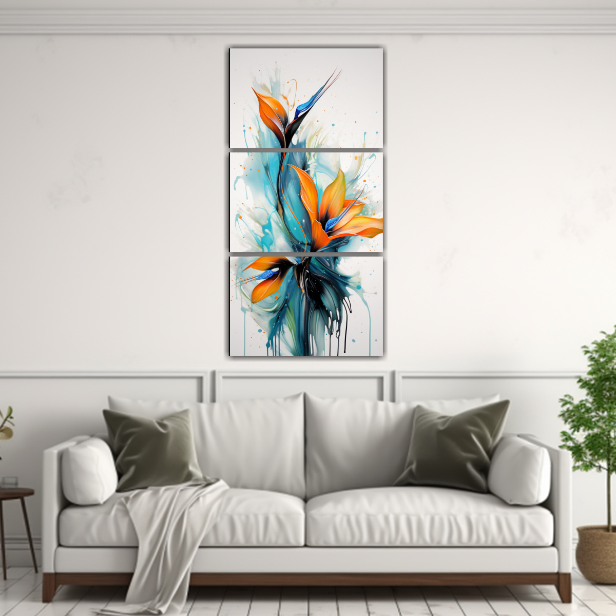 pinturas-modernas-elegantes-aves-del-para-so-turquesa-y-negro-1