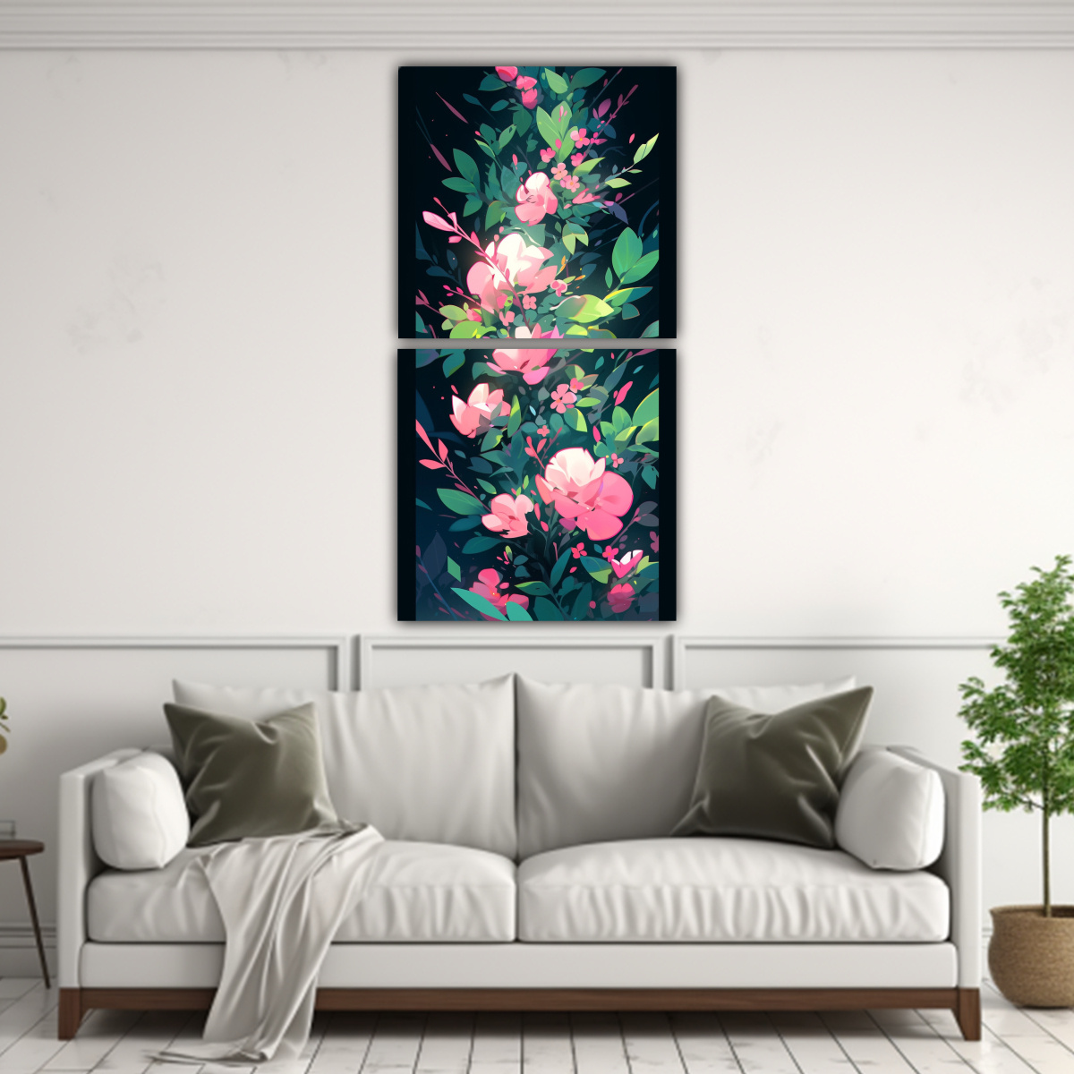 set-2-cuadros-de-dise-o-personalidad-verde-y-rosa-atmosfera-neonoir-al-estilo-de-pintura-decorativa-1
