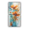 set-2-cuadros-decoraci-n-estrellados-a-no-olvidar-flor-turquesa-y-naranja-abstractos