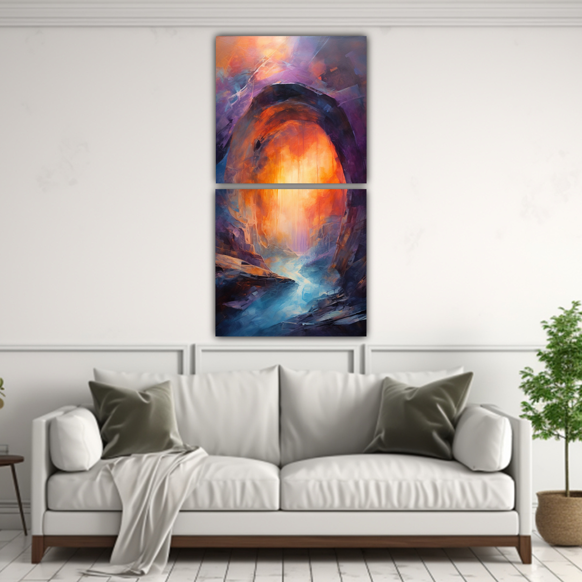 set-2-lienzos-de-tela-espectacular-llamativo-abstracta-paso-a-trav-s-de-un-sistema-de-cuevas-ocultas-con-pinturas-decorativas-1