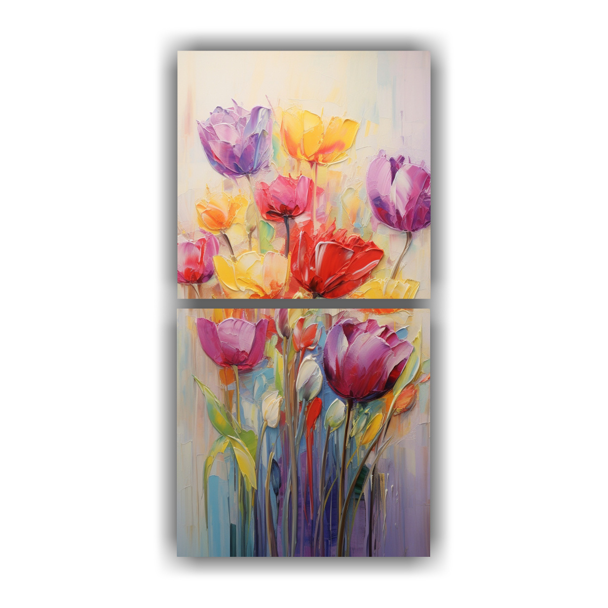 set-2-lienzos-decorativo-est-tico-tulipanes-arco-ris-en-lienzo