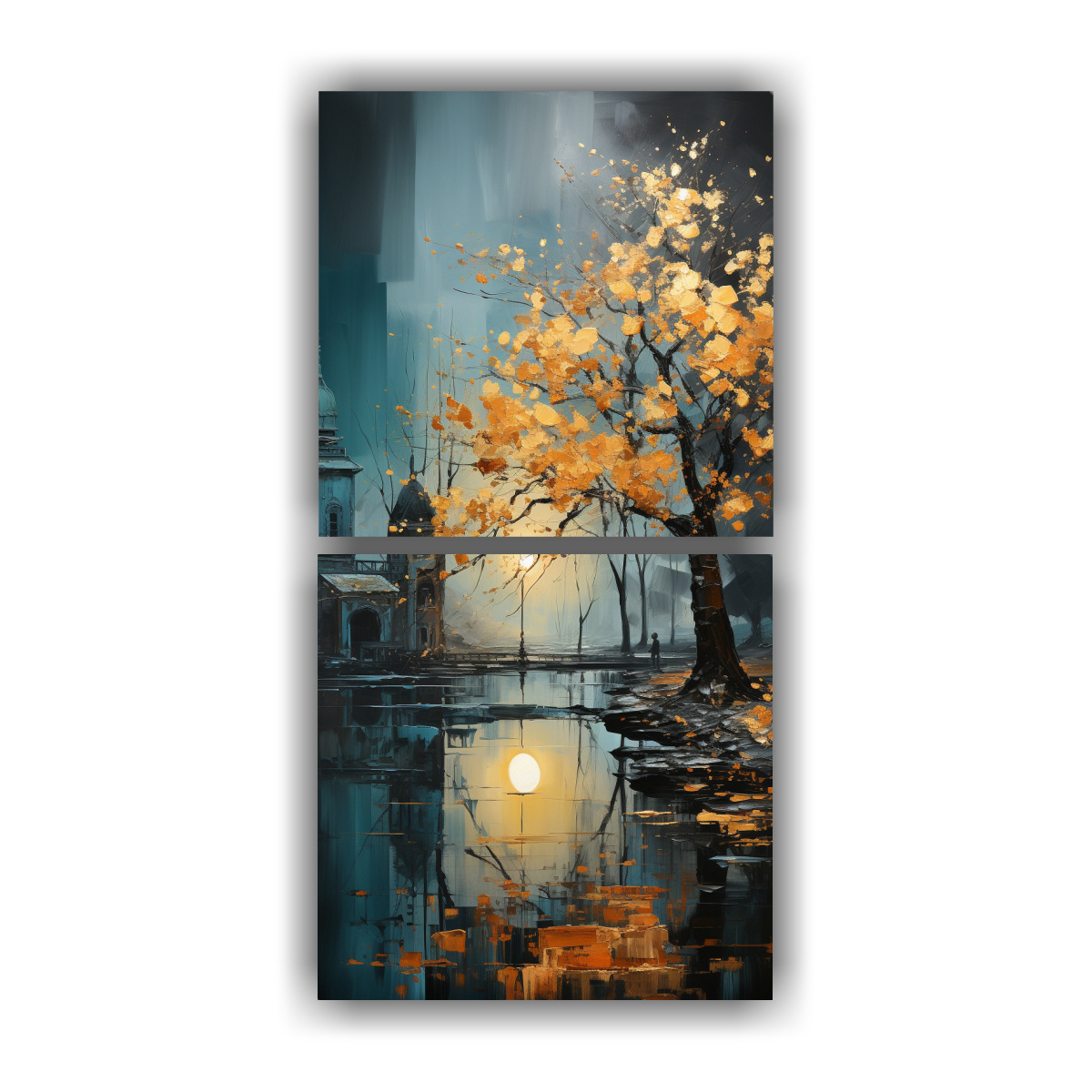 set-2-lienzos-dibujo-sensibilidad-art-stica-pintura-abstracta-de-rboles-en-plata-y-oro