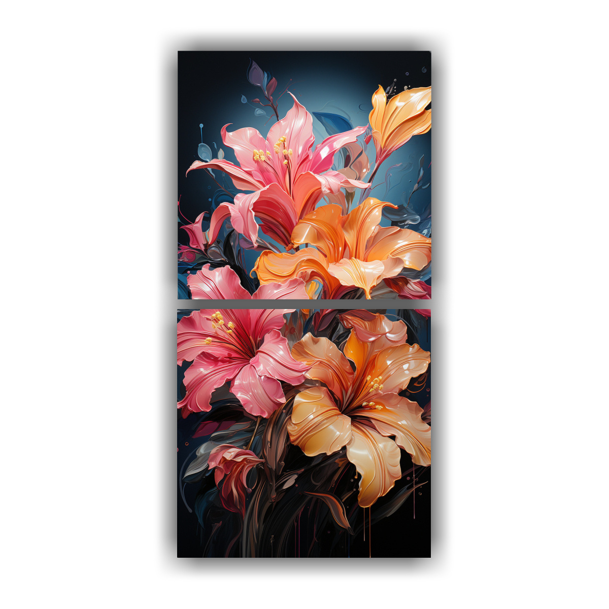 set-2-pinturas-dibujo-personalidad-hojas-de-pl-tano-en-dorado-y-rosa-ambiente-neonoir