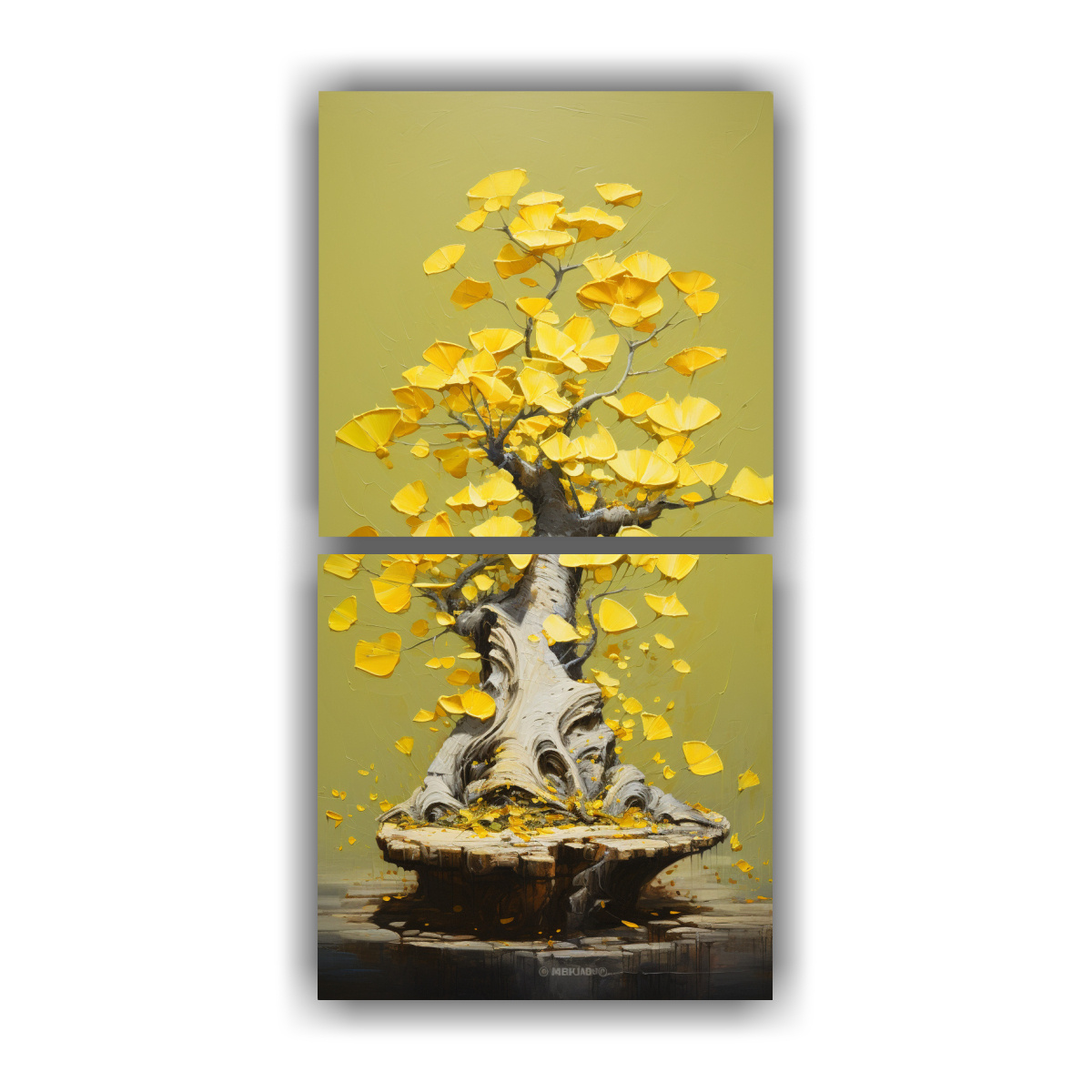 set-2-telas-en-bastidor-fotografia-esquema-ginkgo-biloba-bonsai-tree-pintura-abstracta-alto-detalle