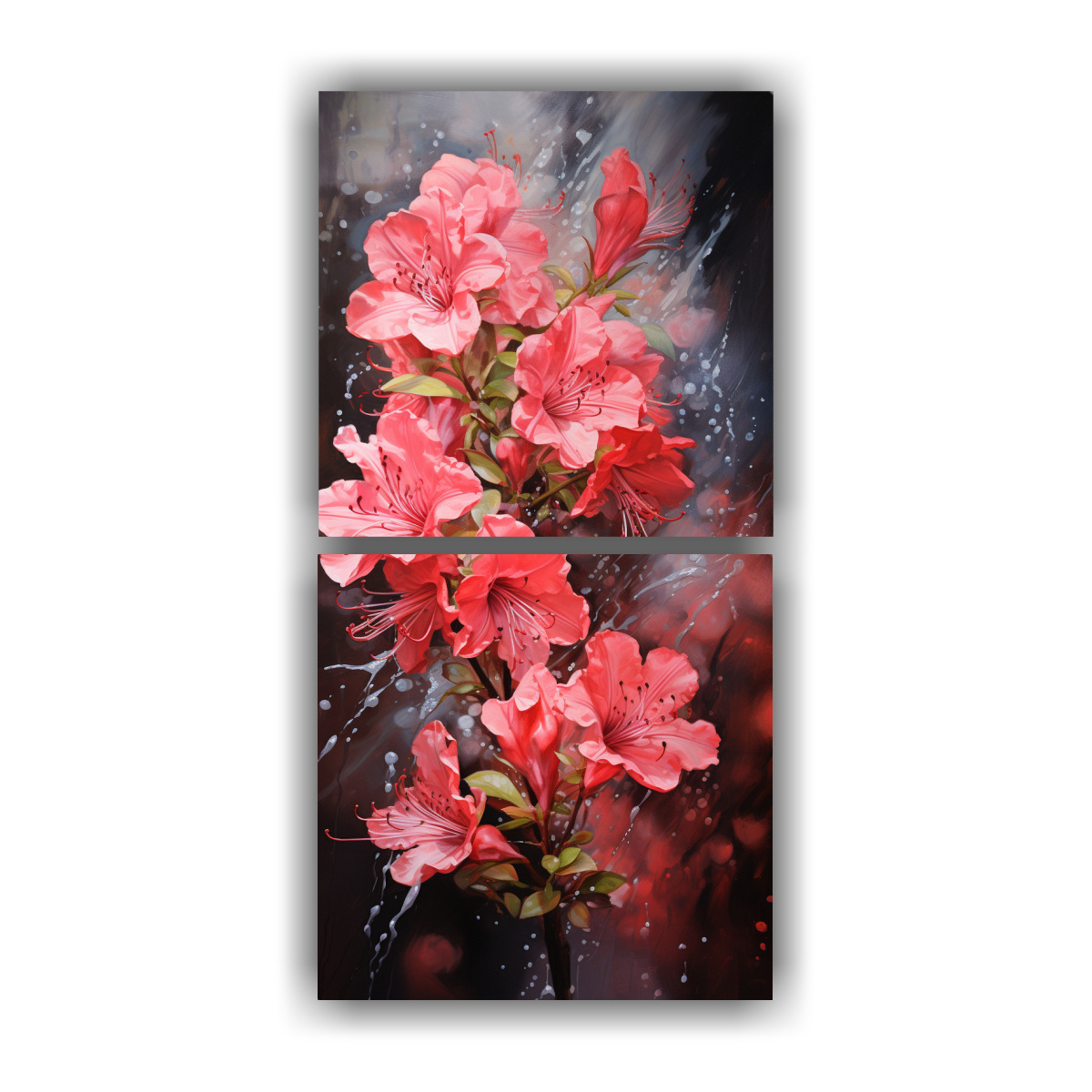 set-de-2-artes-imagen-adorno-a-rhododendrons-flores-rojo-y-negro-colores-pinturas-abstractas