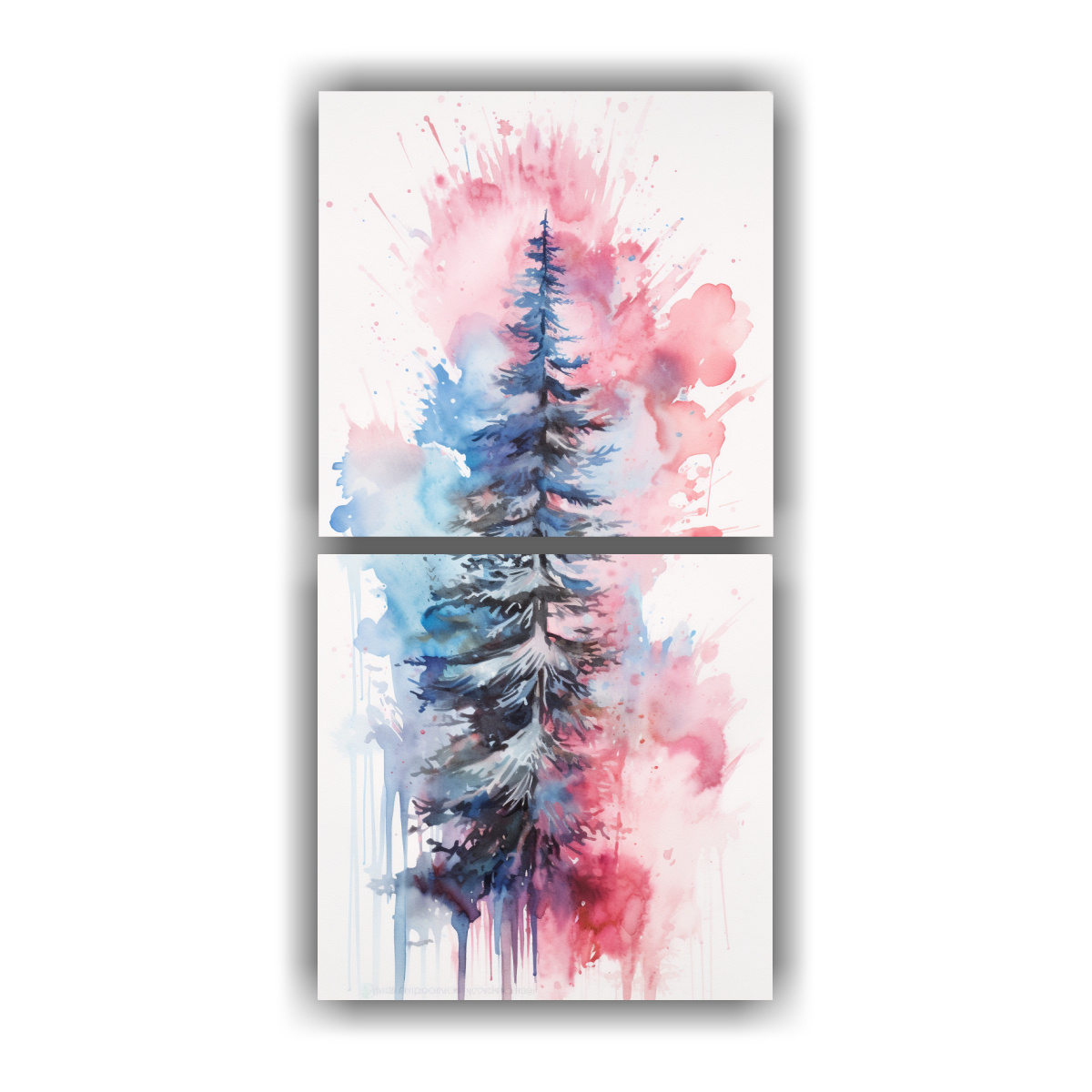 set-de-2-lienzos-con-tema-de-expresividad-de-un-rbol-de-secuoya-en-colores-rosa-y-azul-pintura-abstracta-