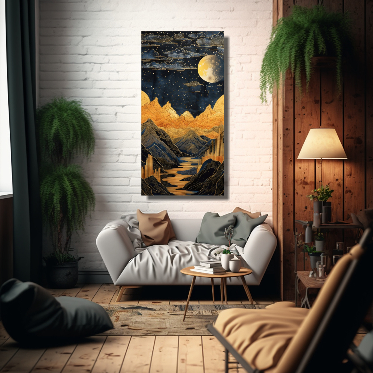 tela-de-pintura-con-luna-y-monta-as-en-bastidor-1