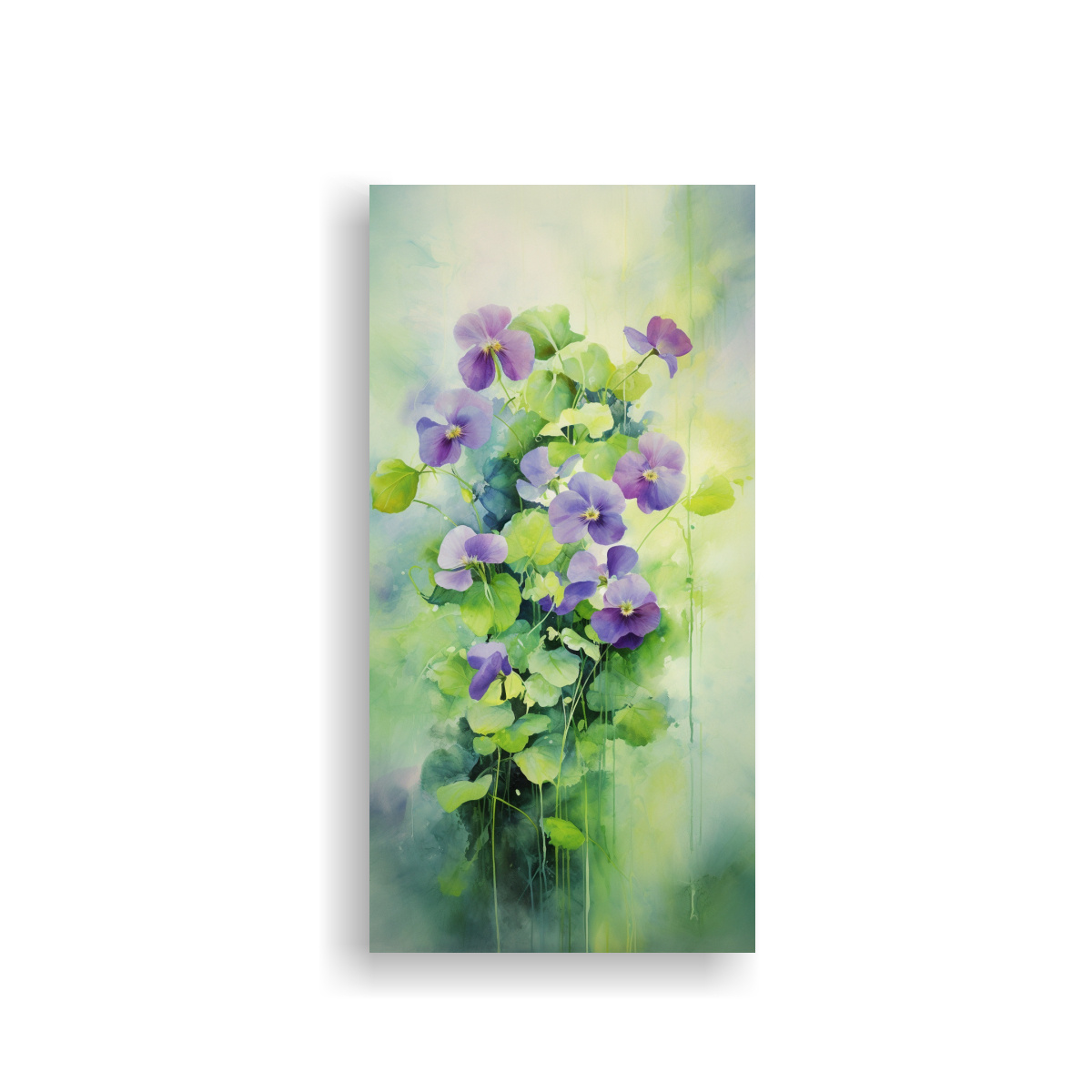 tela-en-bastidor-hermoso-artesanal-a-flores-violetas-colores-verdes-pintura-abstracta-acuarela