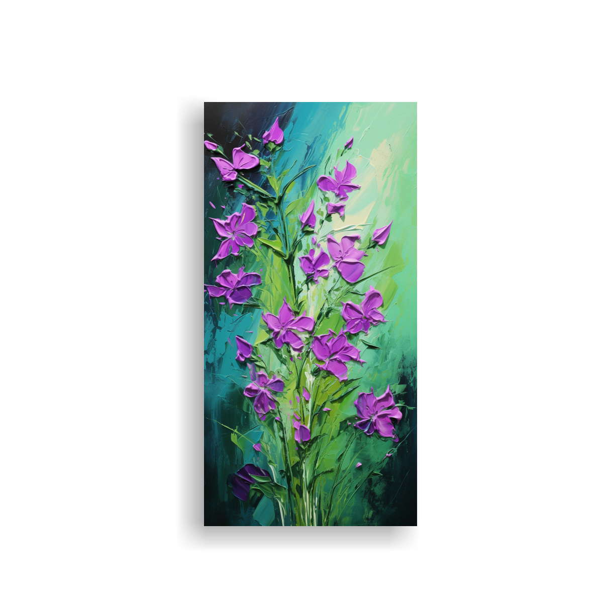 tela-en-bastidor-tonos-hogar-deco-pintura-abstracta-en-lienzo-verde-y-morado-con-flores-