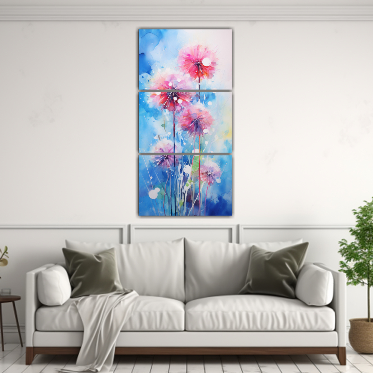 tr-ptico-floral-diente-de-le-n-rosa-y-azul-pintura-abstracta-deco-1