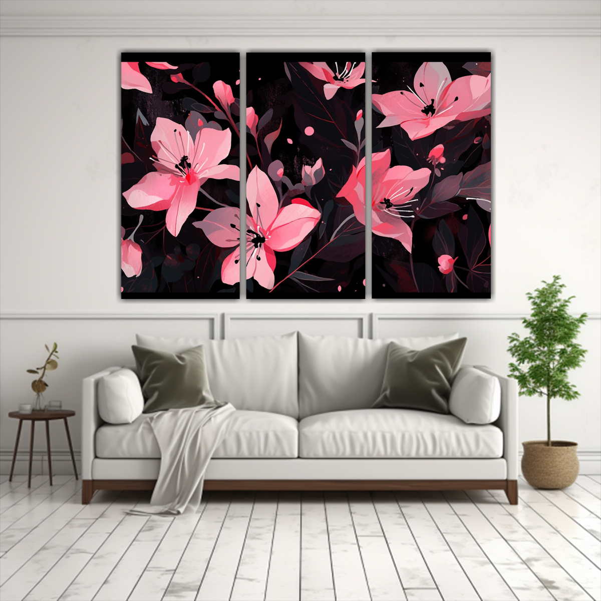 conjunto-cuadros-negro-y-rosa-estilo-neonoir-con-impactante-paleta-de-colores-1