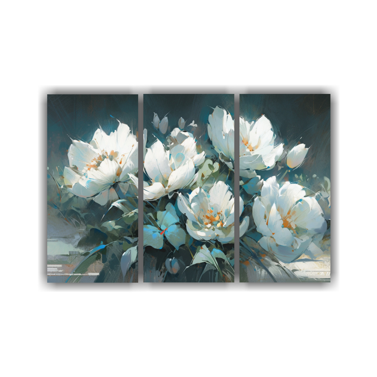 conjunto-de-3-cuadros-modernos-visuales-en-tonos-teal-con-flores-en-lienzo-