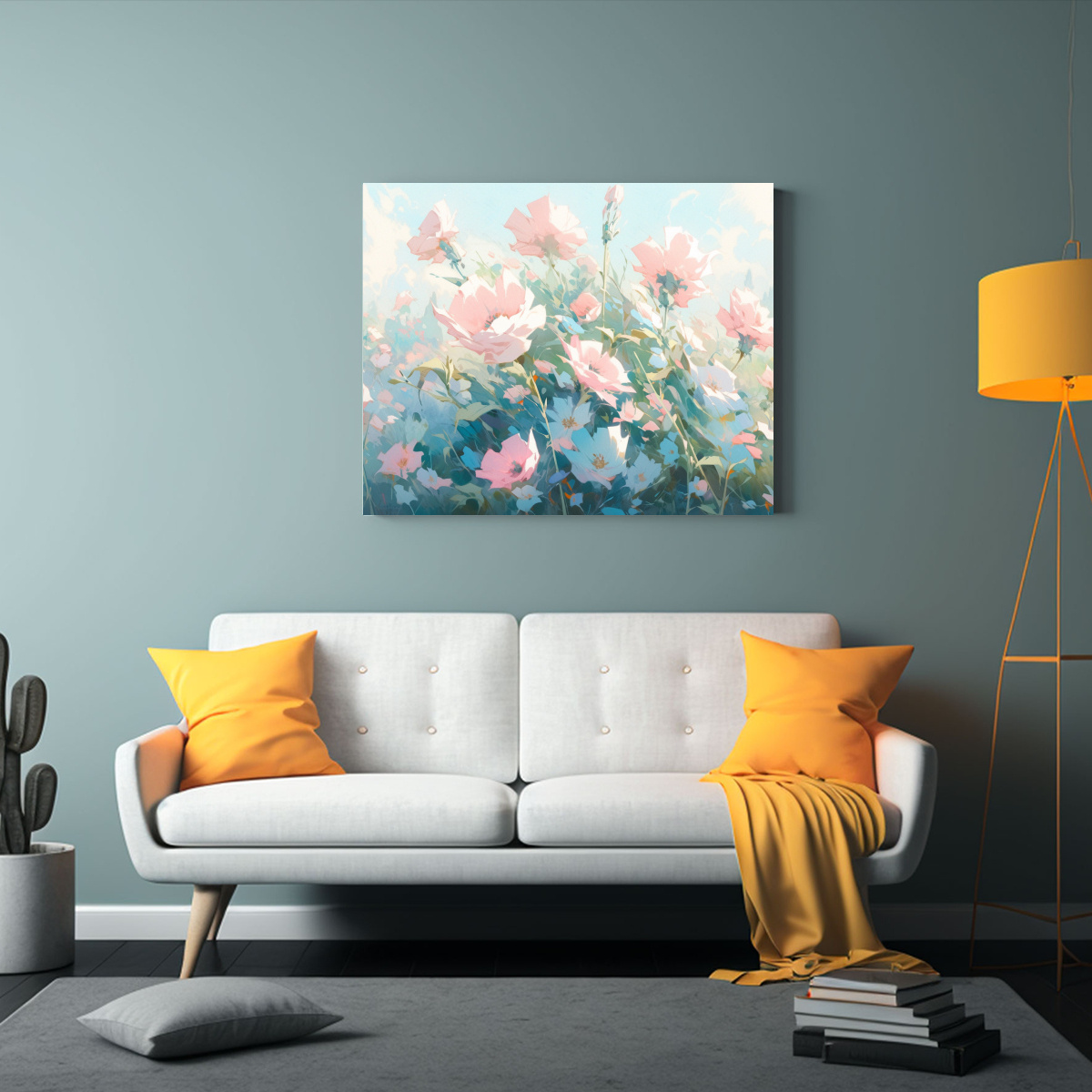 cuadro-abstracto-con-flores-en-tonos-turquesa-y-rosa-1