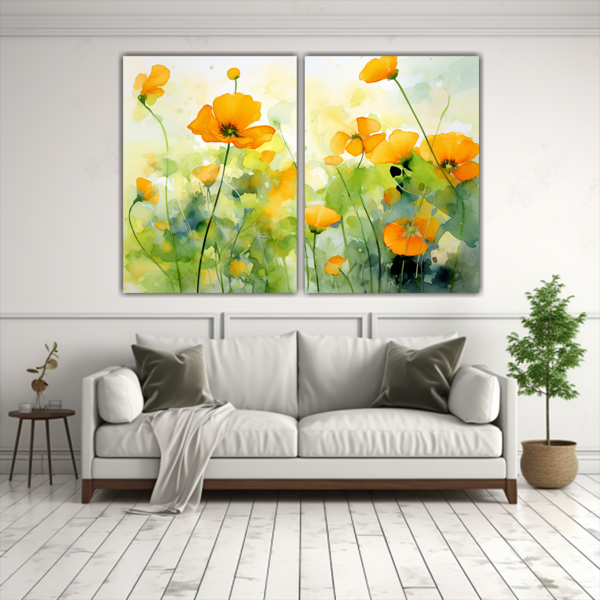 cuadro-abstracto-de-figuras-de-flores-amarillas-y-naranjas-1