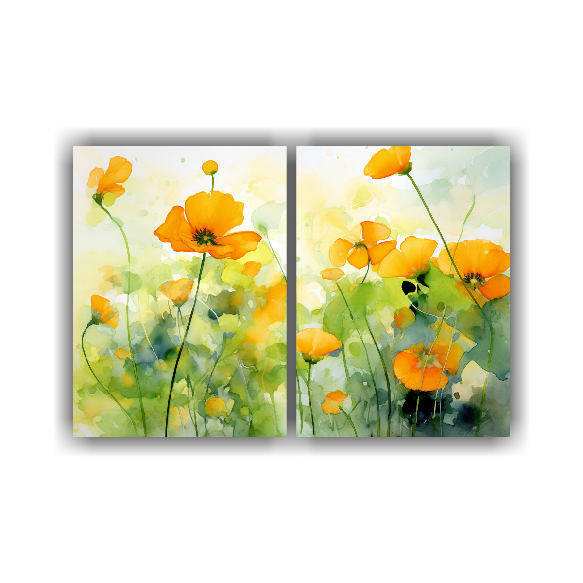 cuadro-abstracto-de-figuras-de-flores-amarillas-y-naranjas