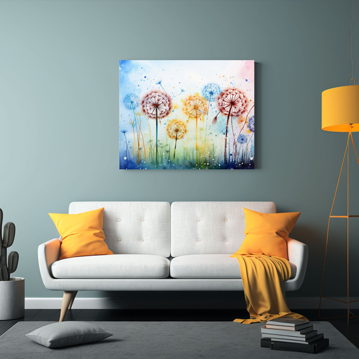cuadro-abstracto-de-flores-de-diente-de-le-n-en-colores-del-arco-ris-1-1
