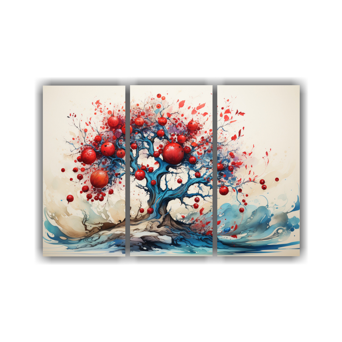 cuadro-abstracto-de-un-granado-en-rojo-y-azul