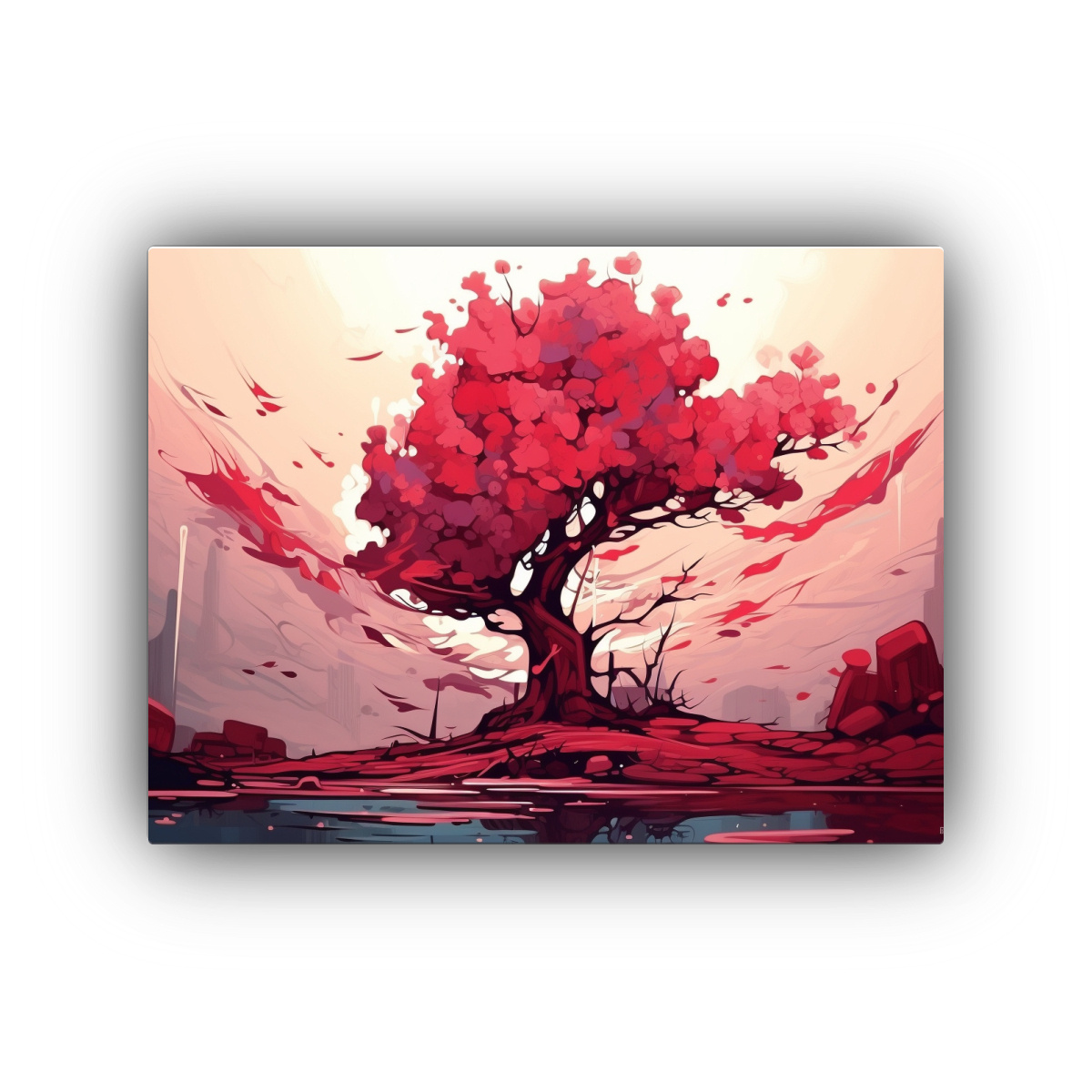 cuadro-arte-de-pared-rbol-rojo-neonoir-neopop-din-mico