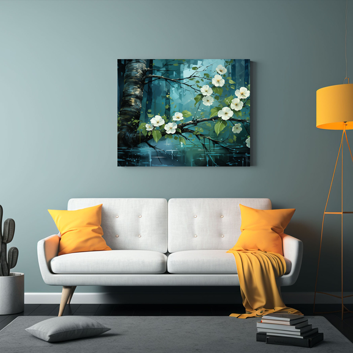 cuadro-de-pared-bosque-de-abedules-en-tonos-verdes-atmosfera-neo-noir-pop-1