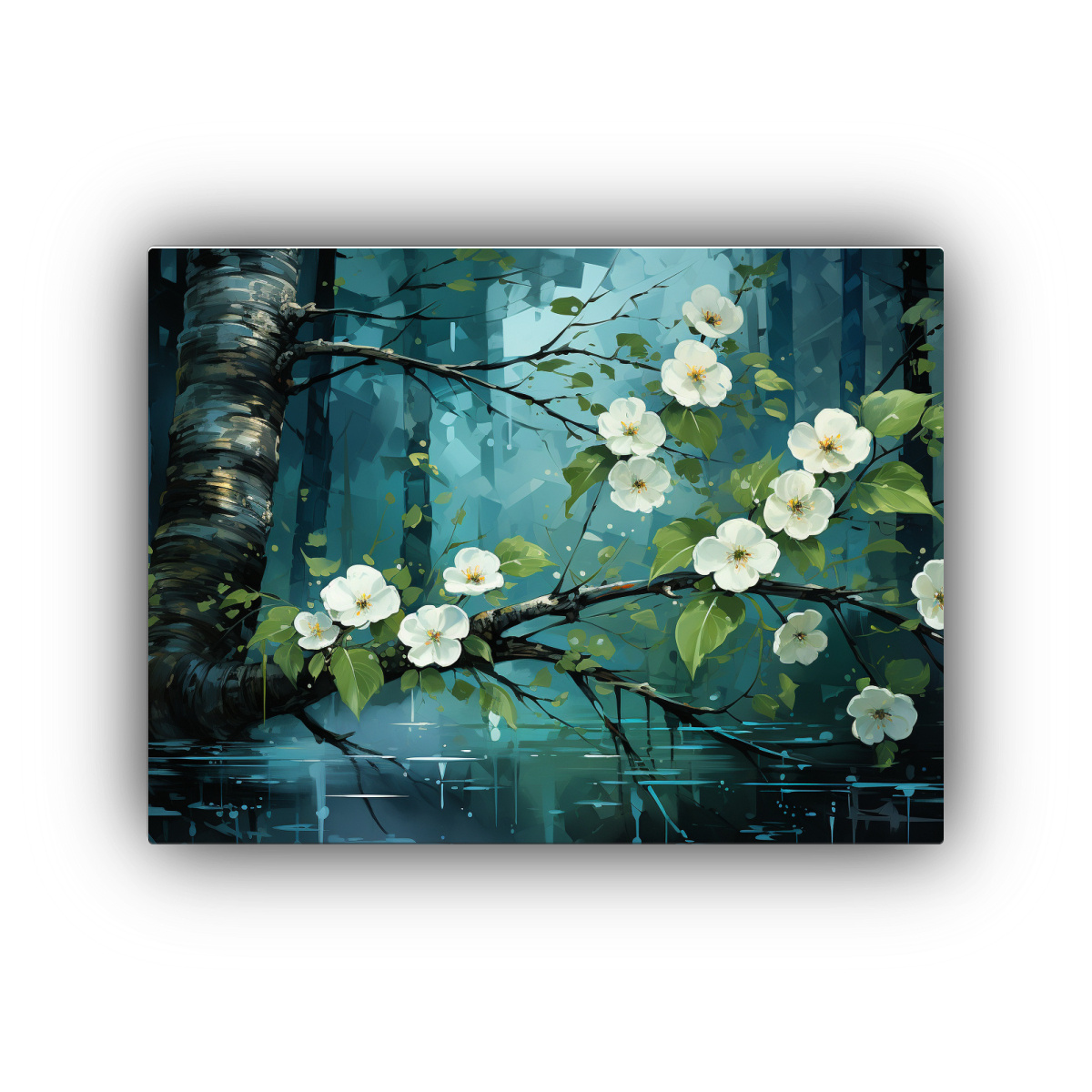 cuadro-de-pared-bosque-de-abedules-en-tonos-verdes-atmosfera-neo-noir-pop