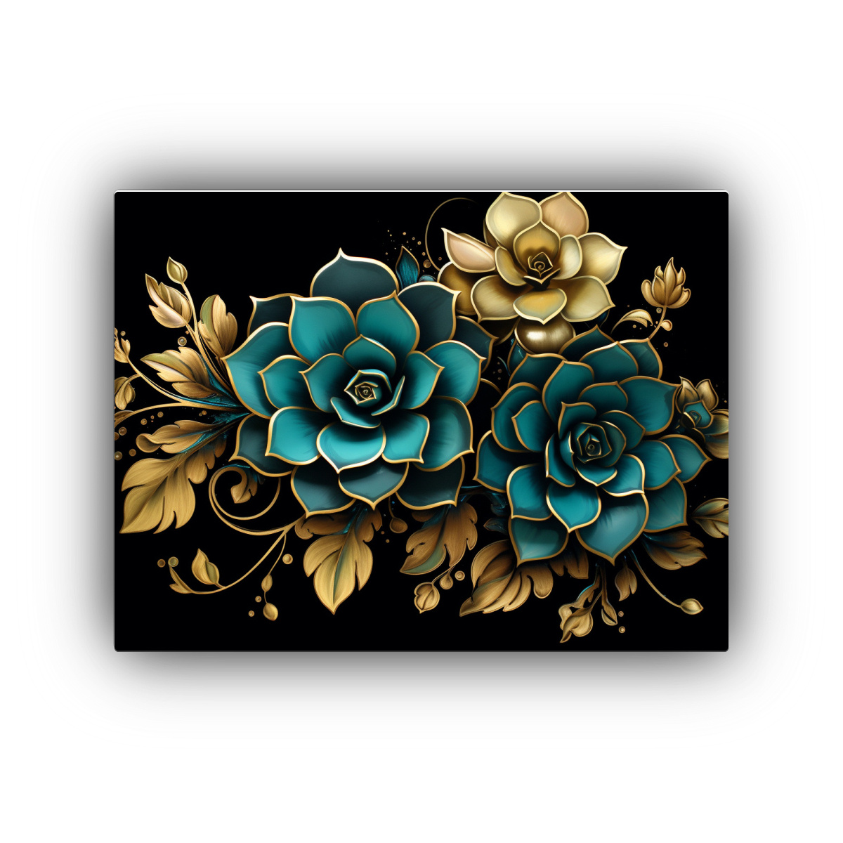 cuadro-de-tela-tem-tica-suculentas-en-turquesa-y-oro-neonoir-
