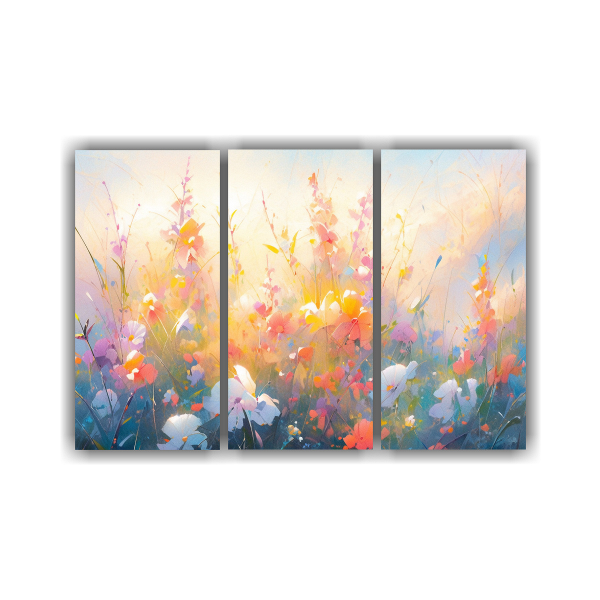 cuadro-flores-arco-ris-estilo-lluvia-en-lienzo-