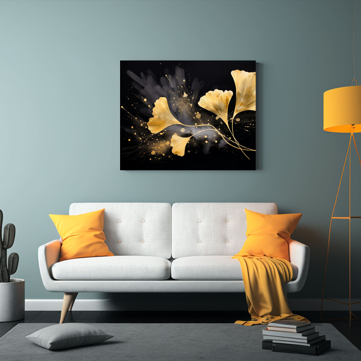 cuadro-impreso-hojas-de-ginkgo-en-oro-y-negro-atmosfera-neonoir-1