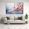 cuadros-abstractos-a-cherry-blossom-o-sakura-en-tonos-naranja-y-azul-1-1