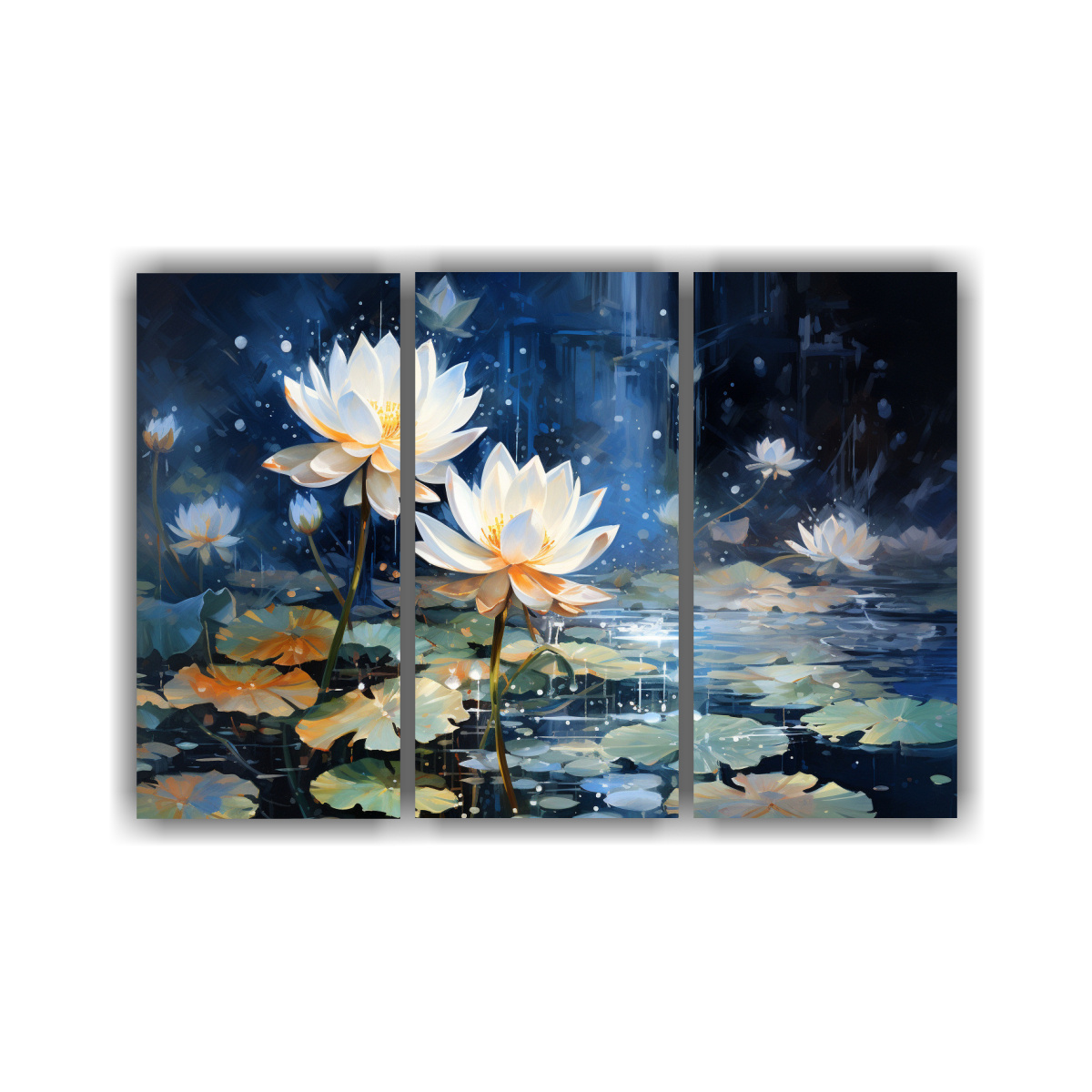 cuadros-abstractos-de-loto-blanco-y-negro