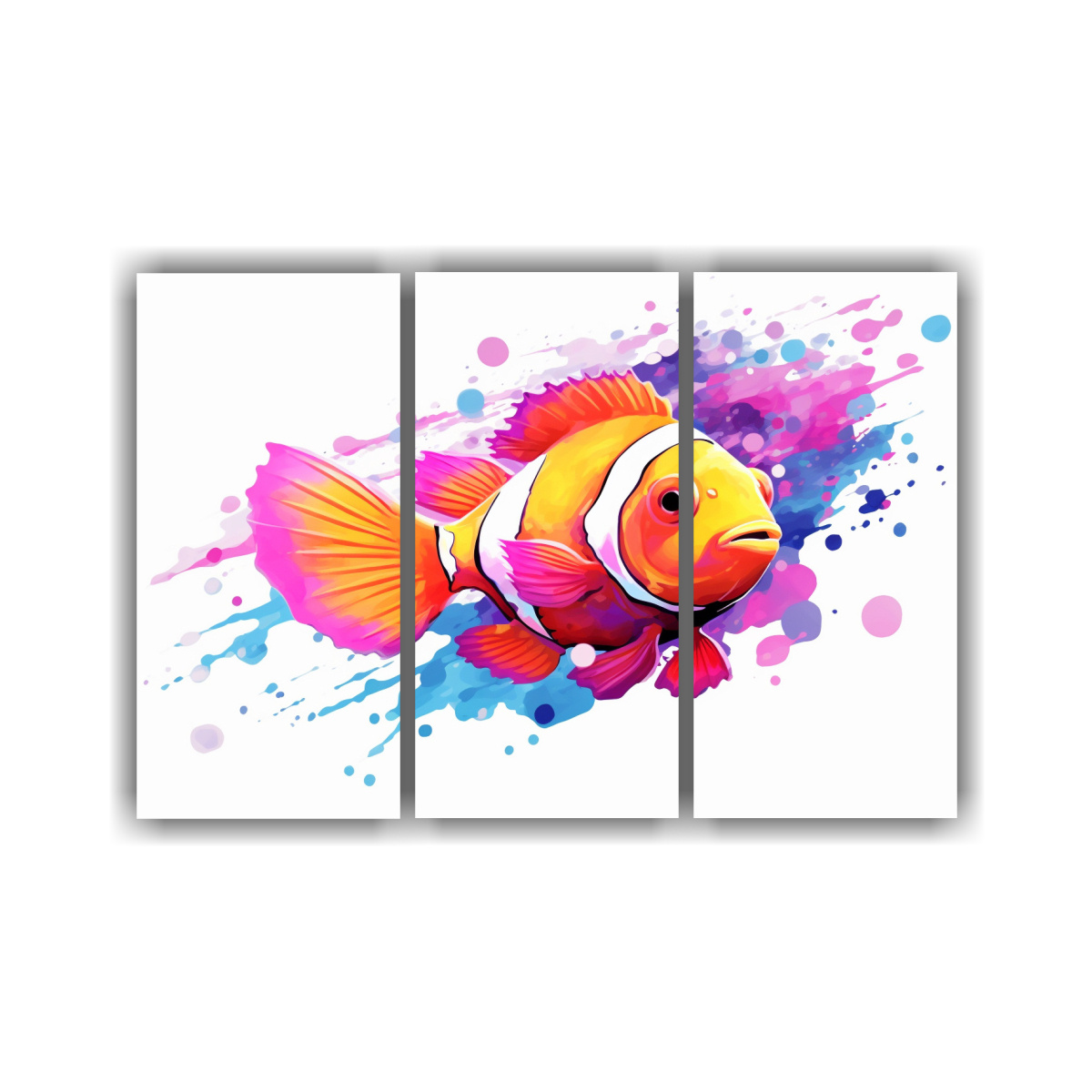 cuadros-composici-n-habitaci-n-pez-payaso-amarillo-y-rosa-arte-pop-neo