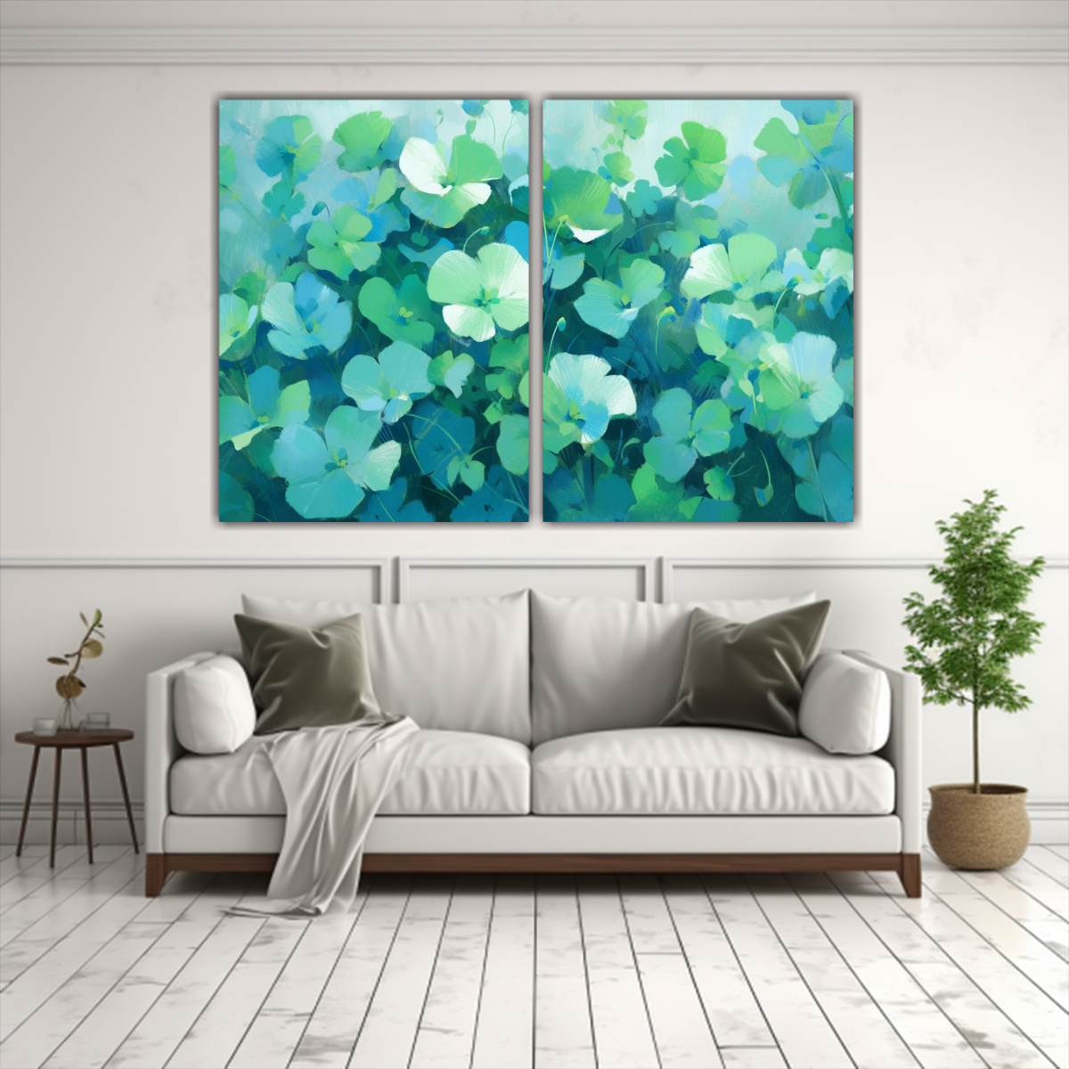 cuadros-de-flores-verde-y-cian-para-decoraci-n-de-sala-1