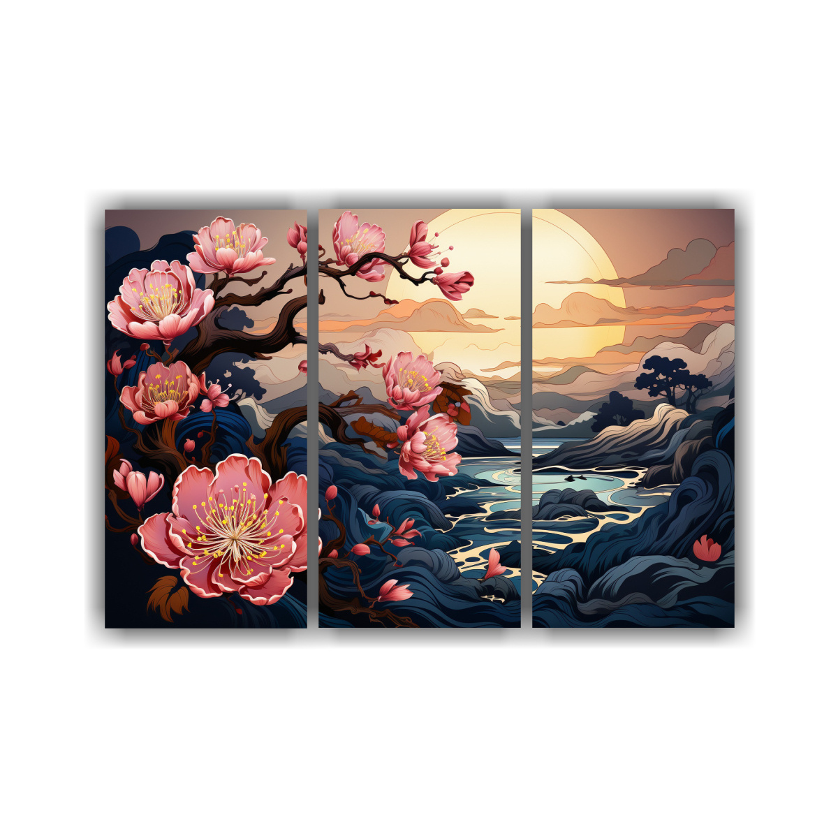 cuadros-de-pared-rbol-de-durazno-en-morado-y-oro-ambientaci-n-neonoir