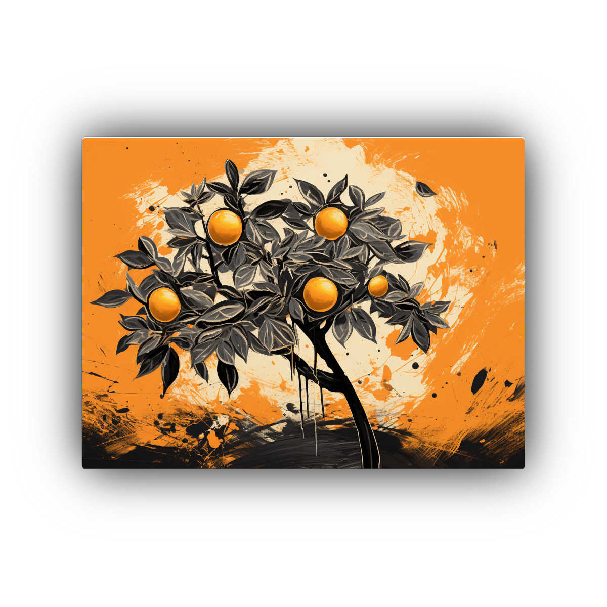 cuadros-de-sal-n-en-colores-naranja-y-negro-con-atmosfera-neonoir