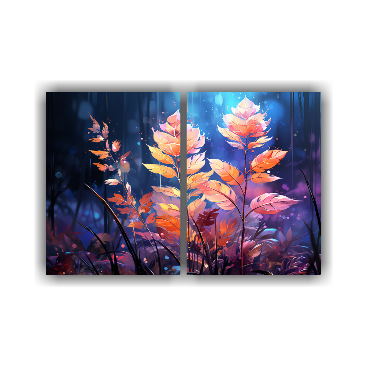 cuadros-decorativos-con-hojas-de-helecho-en-tonos-pastel