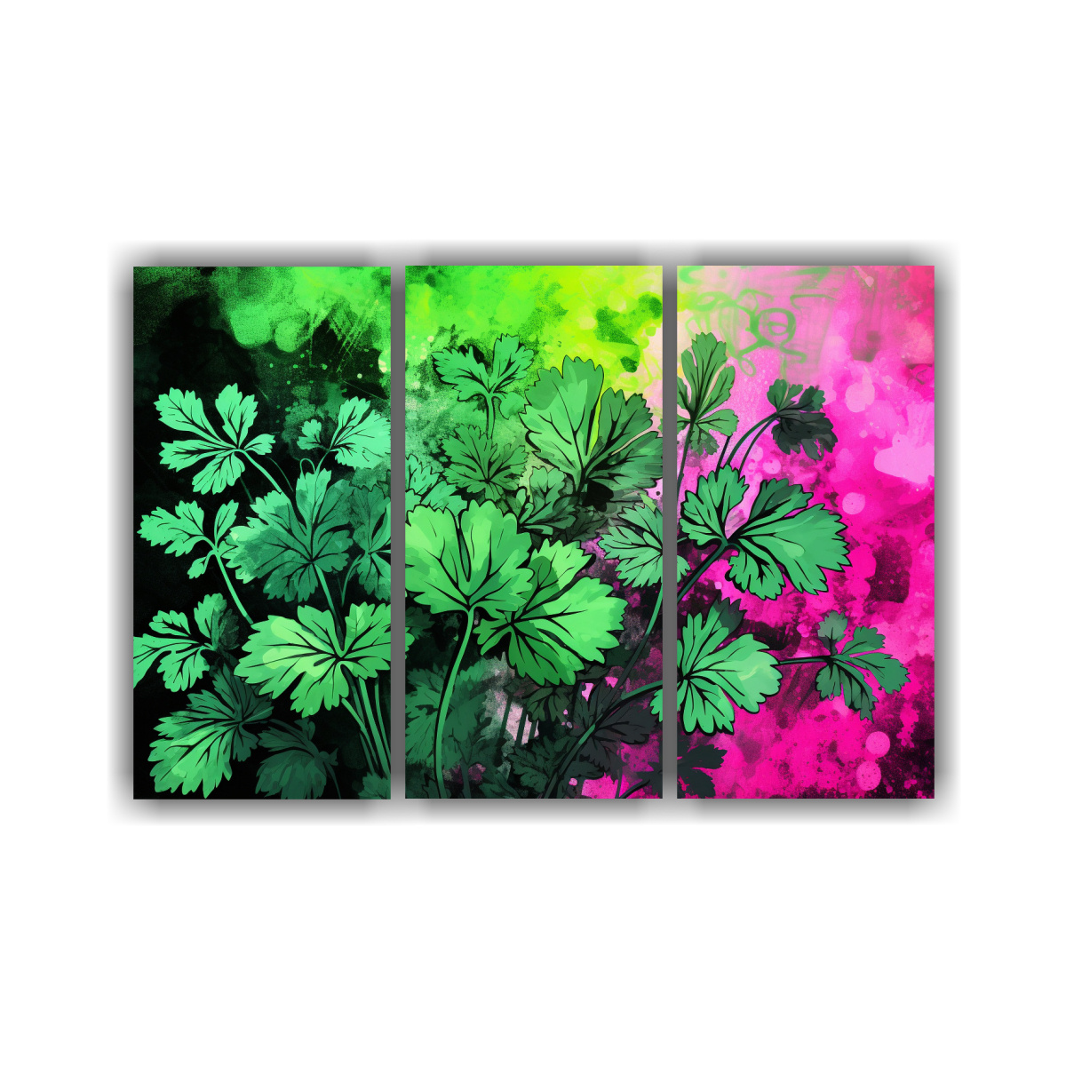 cuadros-decorativos-con-tonos-verde-y-rosa-en-estilo-neonoir